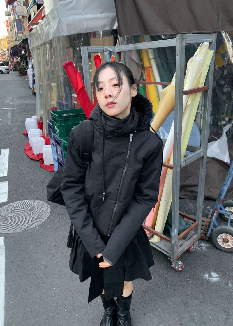 FUR HOOD CROP PADDING