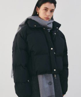 HIGHNECK PUFFER SHORT PADDING_CREAM BEIGE