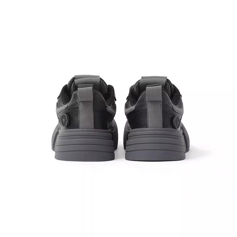 KILLWINNER Retro Thick-soled Chunky Shoes - Black and Gray