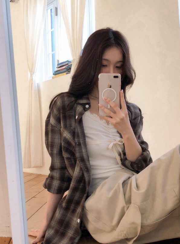 Lace Ribbon Shirring Layered Sleeveless (3color)