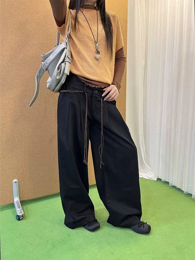 dereborujo（ドレボルゾー）の「Black high-button-up wide pants（Pants）」