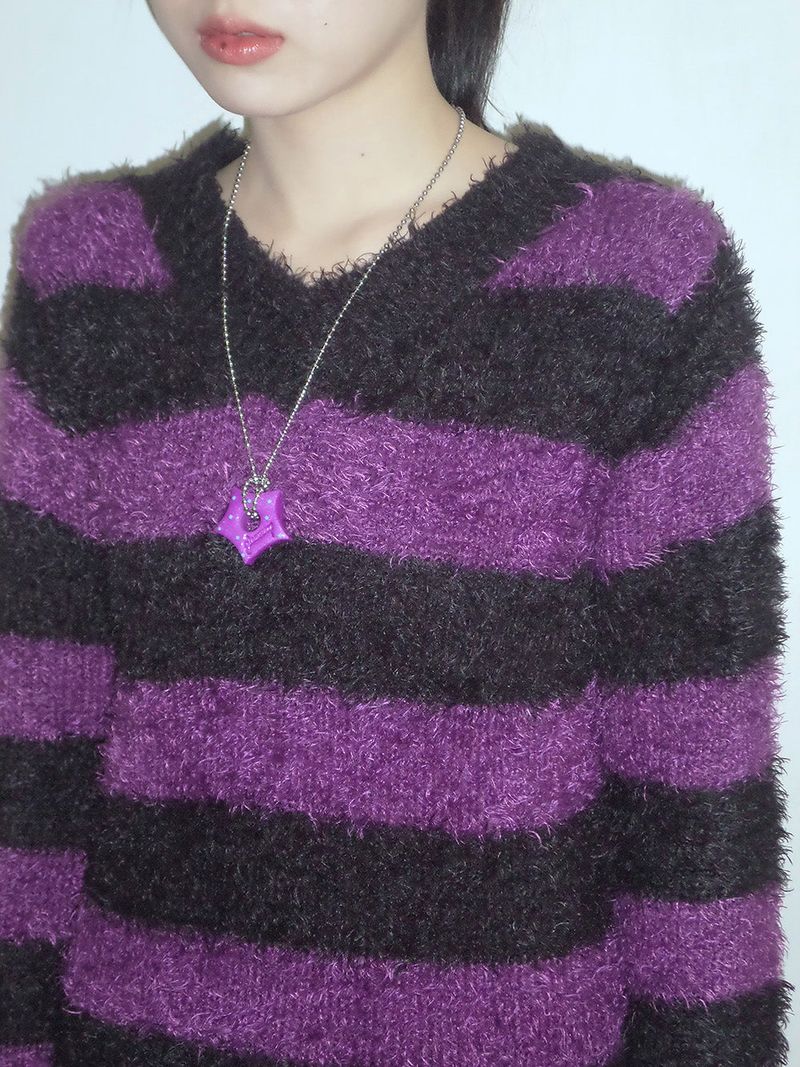gleaming star dot necklace [purple]