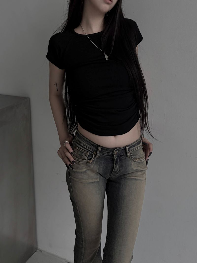basic shirring short sleeve (2color)