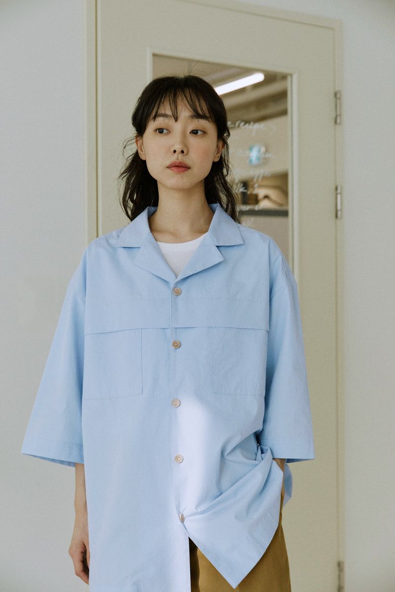unisex folding shirts sky blue
