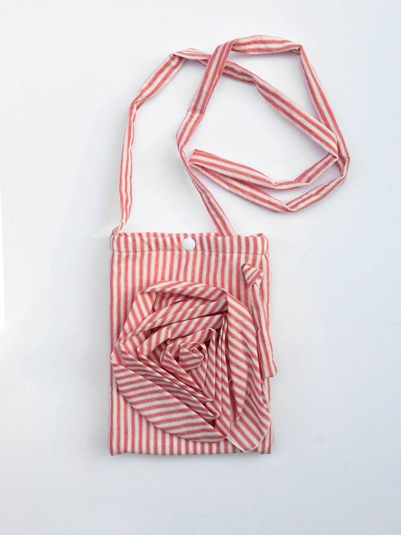 Rose Stripe Bag - Red