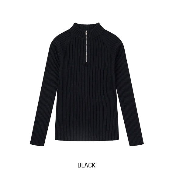 Kud Muscle Half Zip-Up ribbed Knit