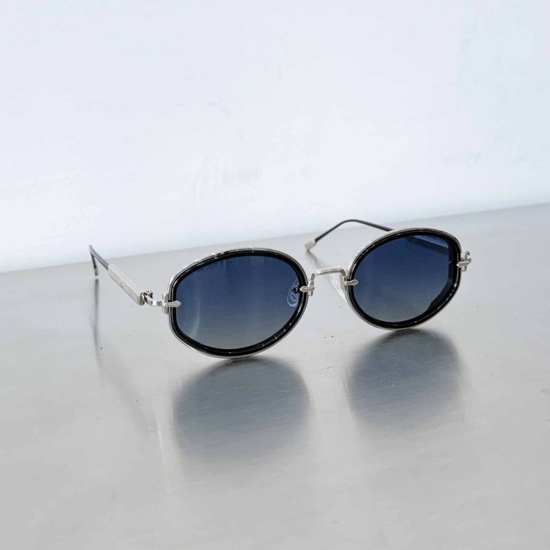 Blue Tint Oval Sunglasses