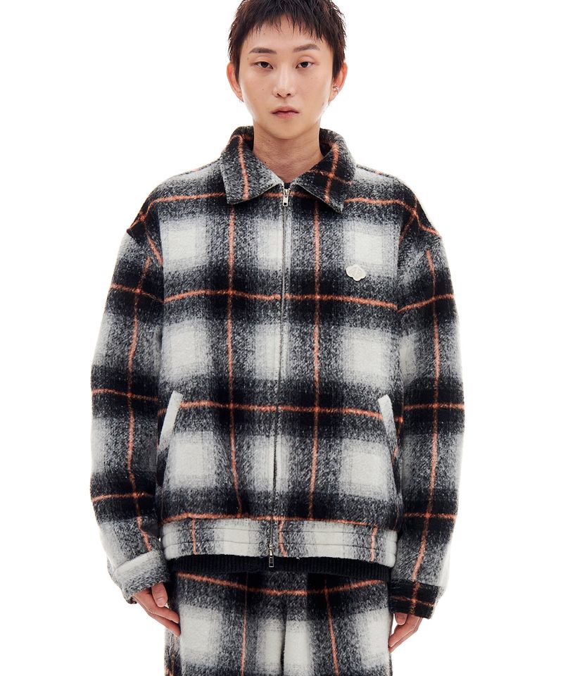ARCHIVE BOLD(アーカイブボールド)の「BRUSHED FLANNEL ZIP JACKET (BLACK)(Jackets/Outerwear)」