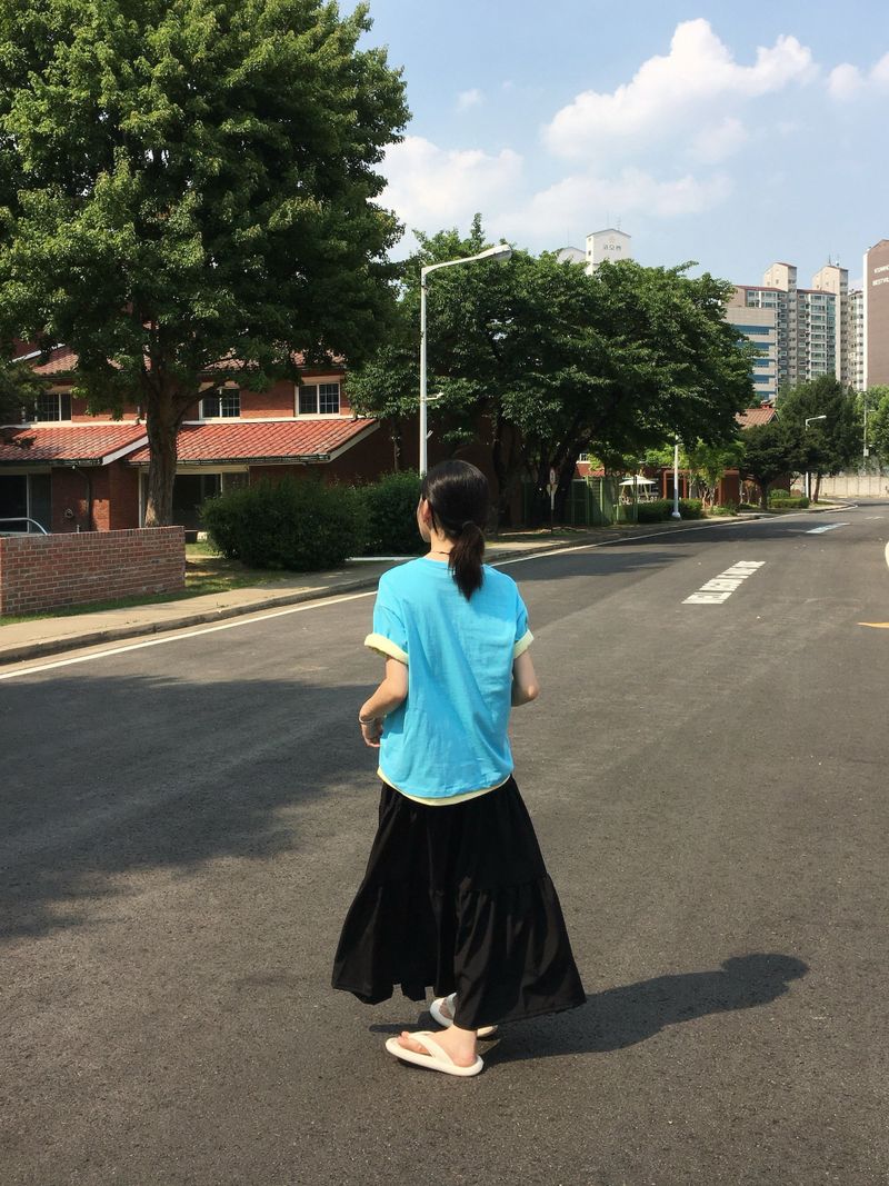 Flora Triple-Ruffle Long Skirt (2 Colors)