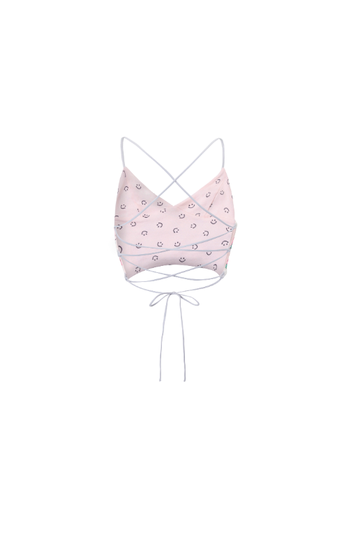 smile backless top pink