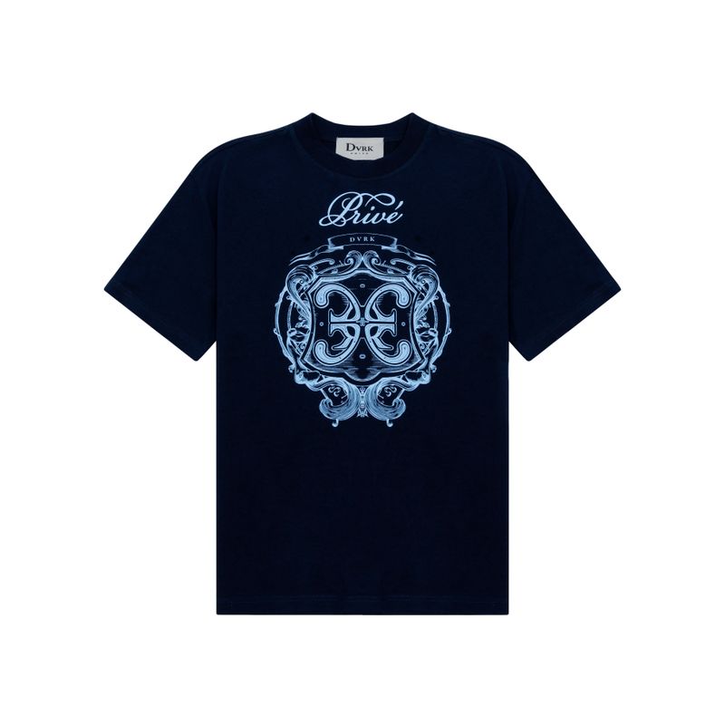 DVRK PRIVÉ UNI LOGO TEE - MIDNIGHT BLUE