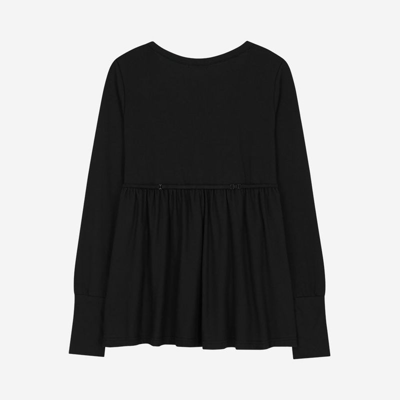 Layered Bra Flare Top / Black