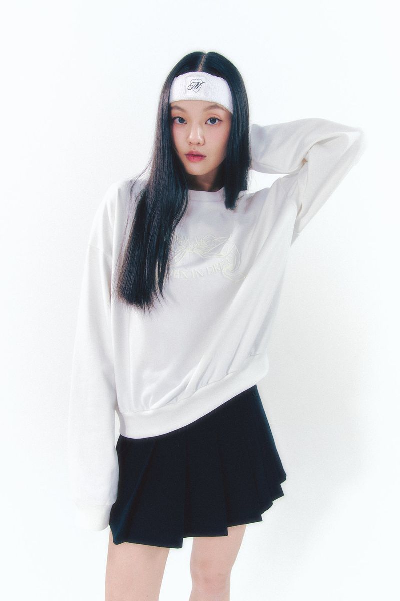 Point Ribbon Sweatshirt White