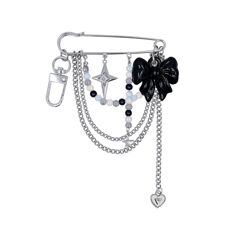 Princess Ribbon Safety Pin Keyring