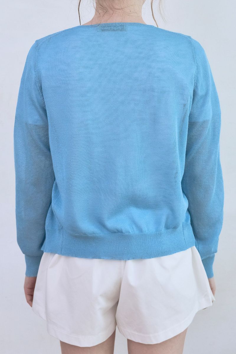 Sorbet Button Cardigan [Blue]