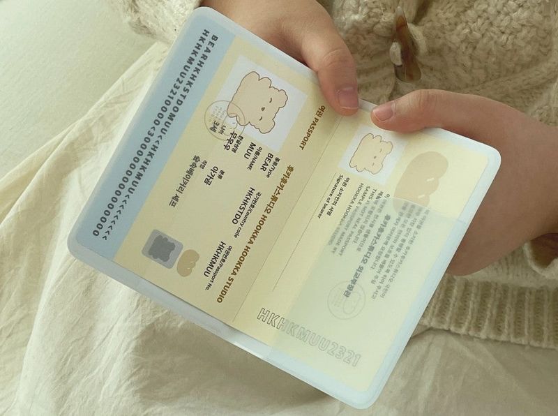 Upcycled passport cover - Melonpan green