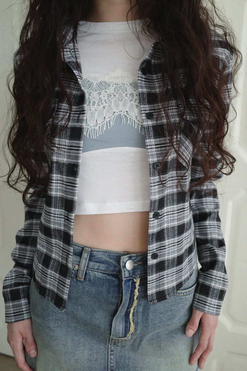Diagonal denim unbalanced mini sk