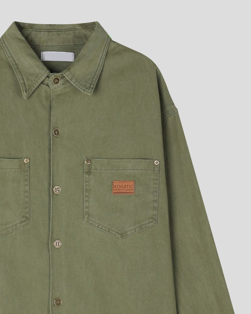 Drain Patch Work Shirt Jacket