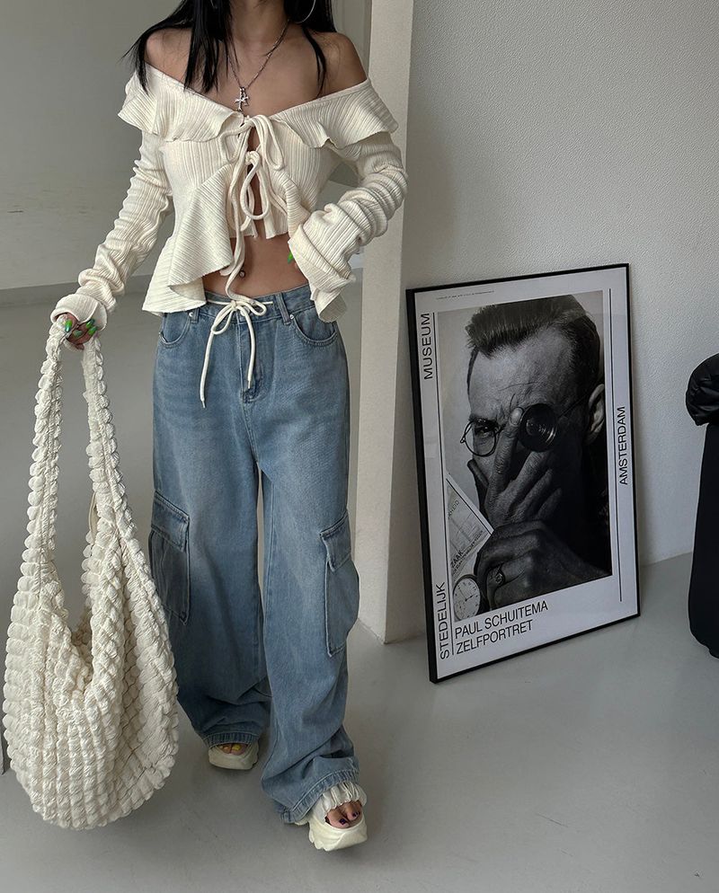 Delight-J(ディライトジェイ)の「Strap Cargo Wide Jeans(Pants)」