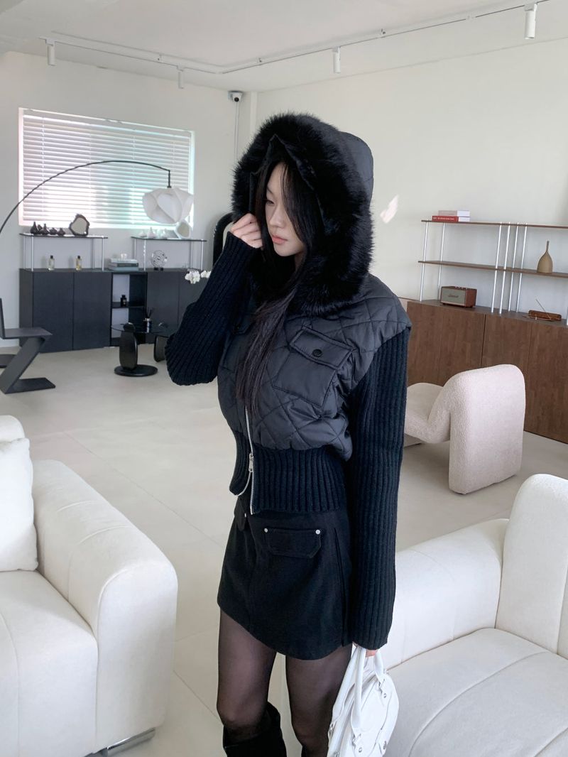Motion Two-Way Zipper Quilted Knit Padding (3 Colors)