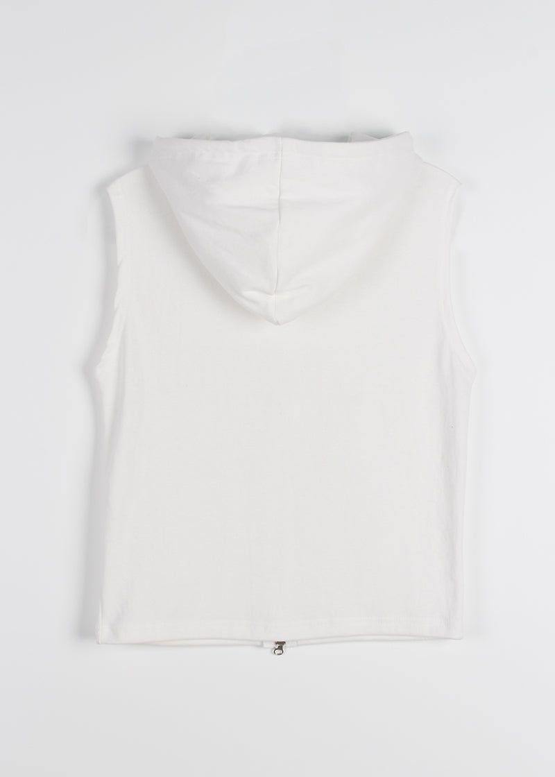 EYELET LINE HOOD VEST