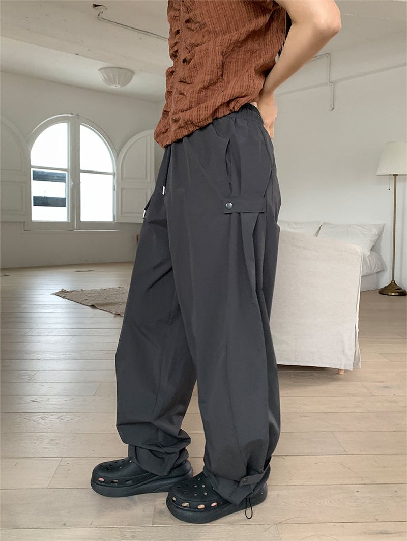 NYLON BIJO SNAP BUTTON PANTS (4C)