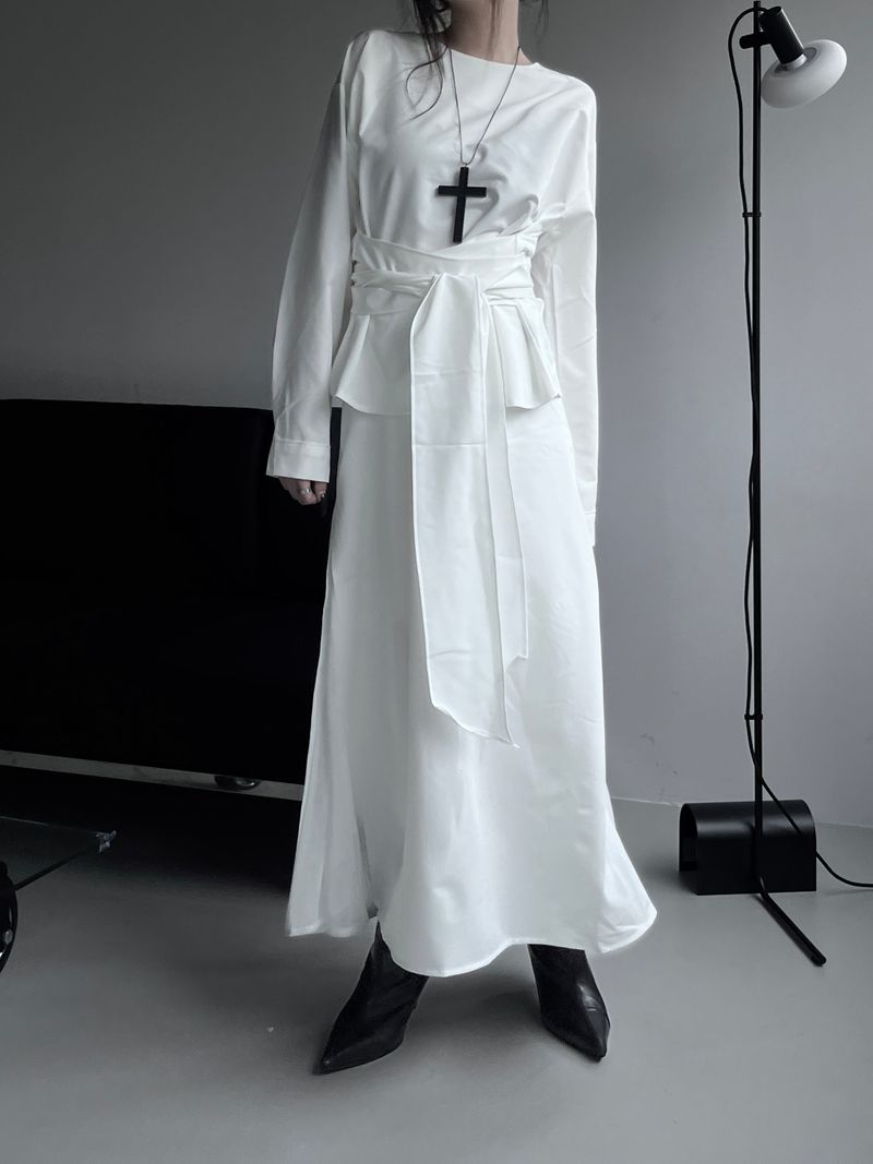 twin sheer belted set-up (4color)