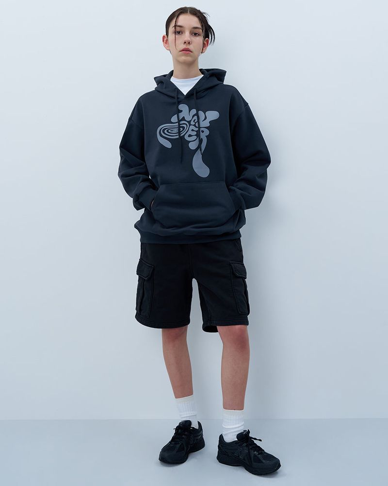 TWISTED LOGO HOODIE-CHARCOAL