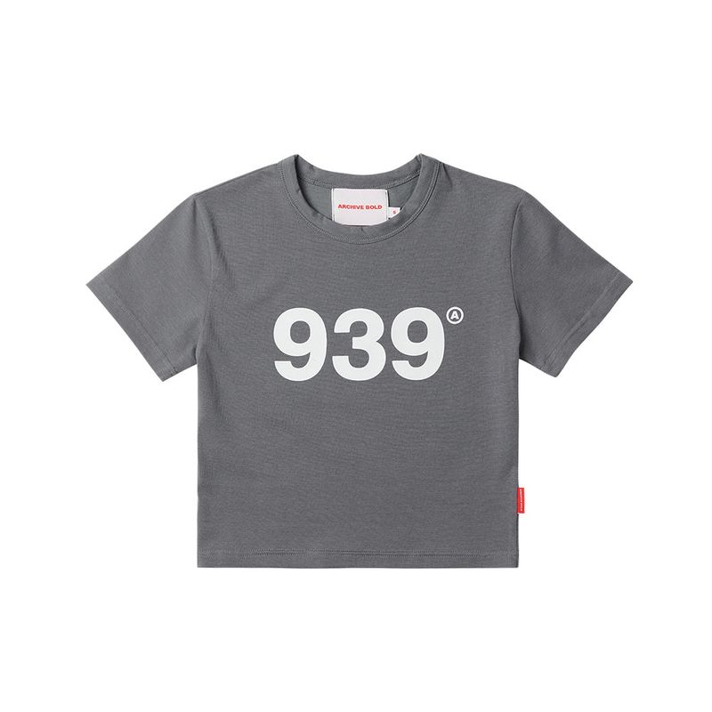 939 LOGO CROP TOP (GRAY)