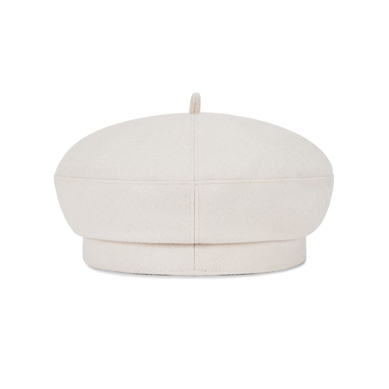 VA Curved Oval Metal Blended Beret  / Cream