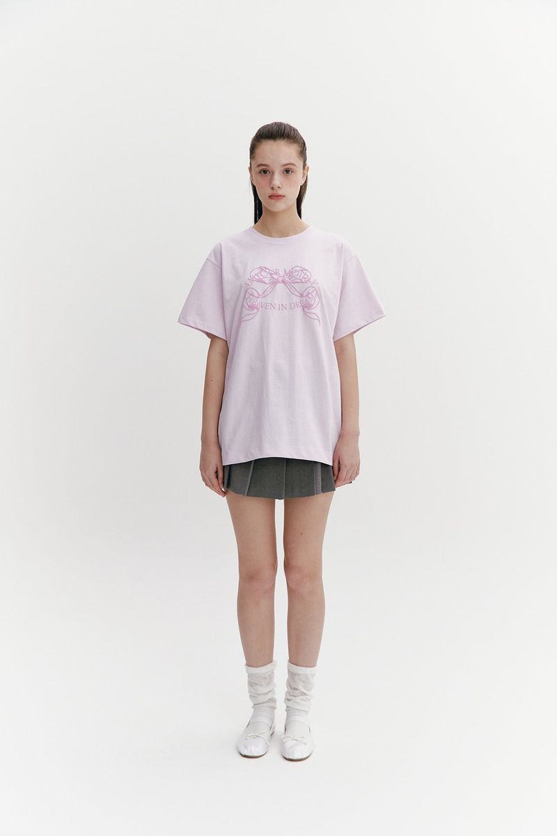 Ribbon Boxy T Purple
