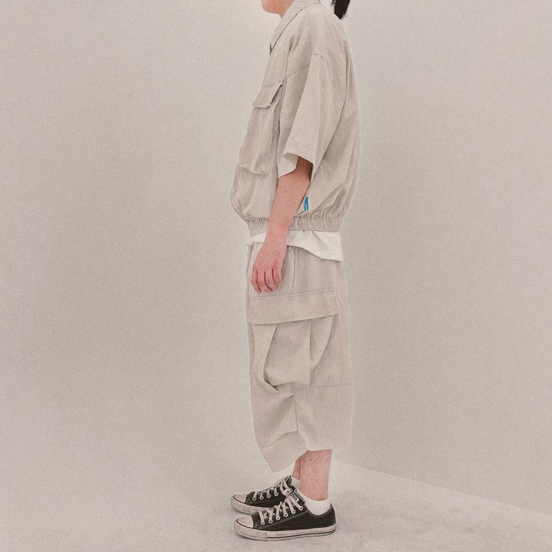 street shape capri shorts_beige
