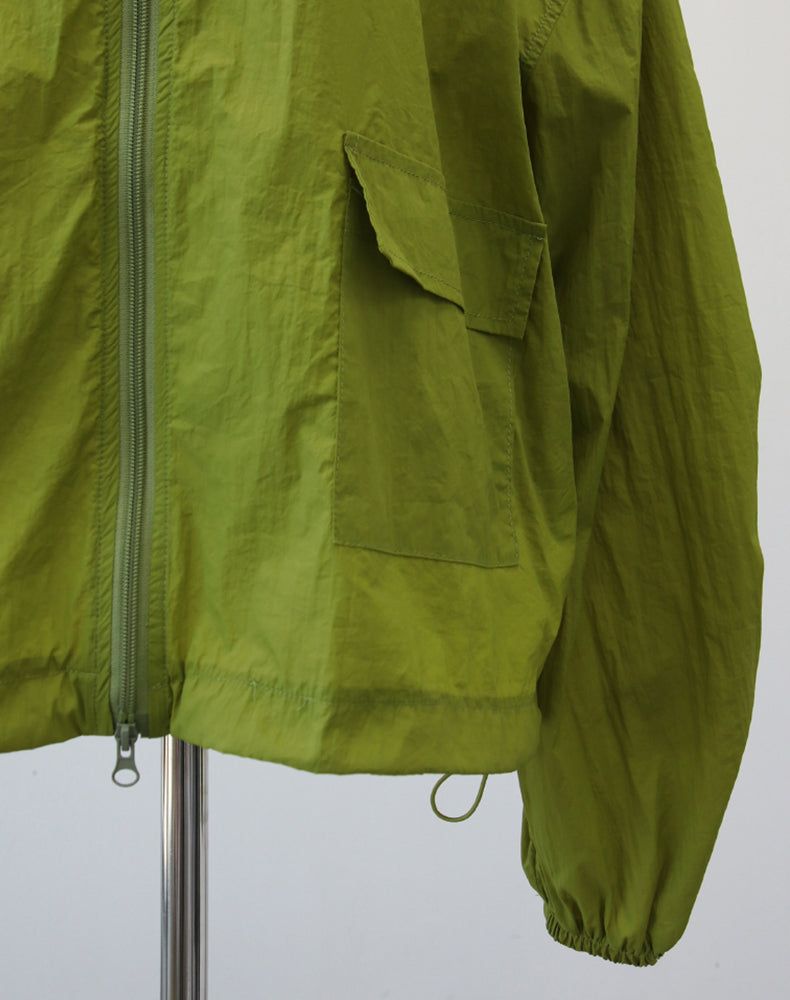 hoody nylon wind breaker (green)