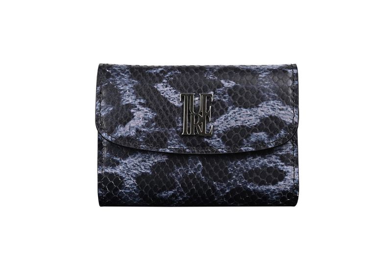 night valet chain wallet (cowhide100%) navy phyton