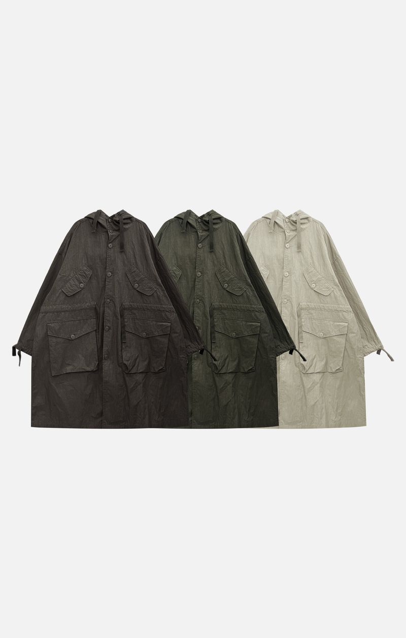 Fine Over Long Hooded Jacket 3C