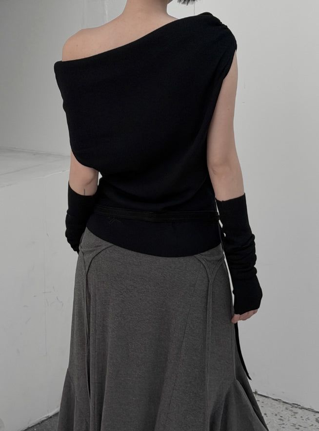 3-piece set Unbalanced hand warmer one-off tee