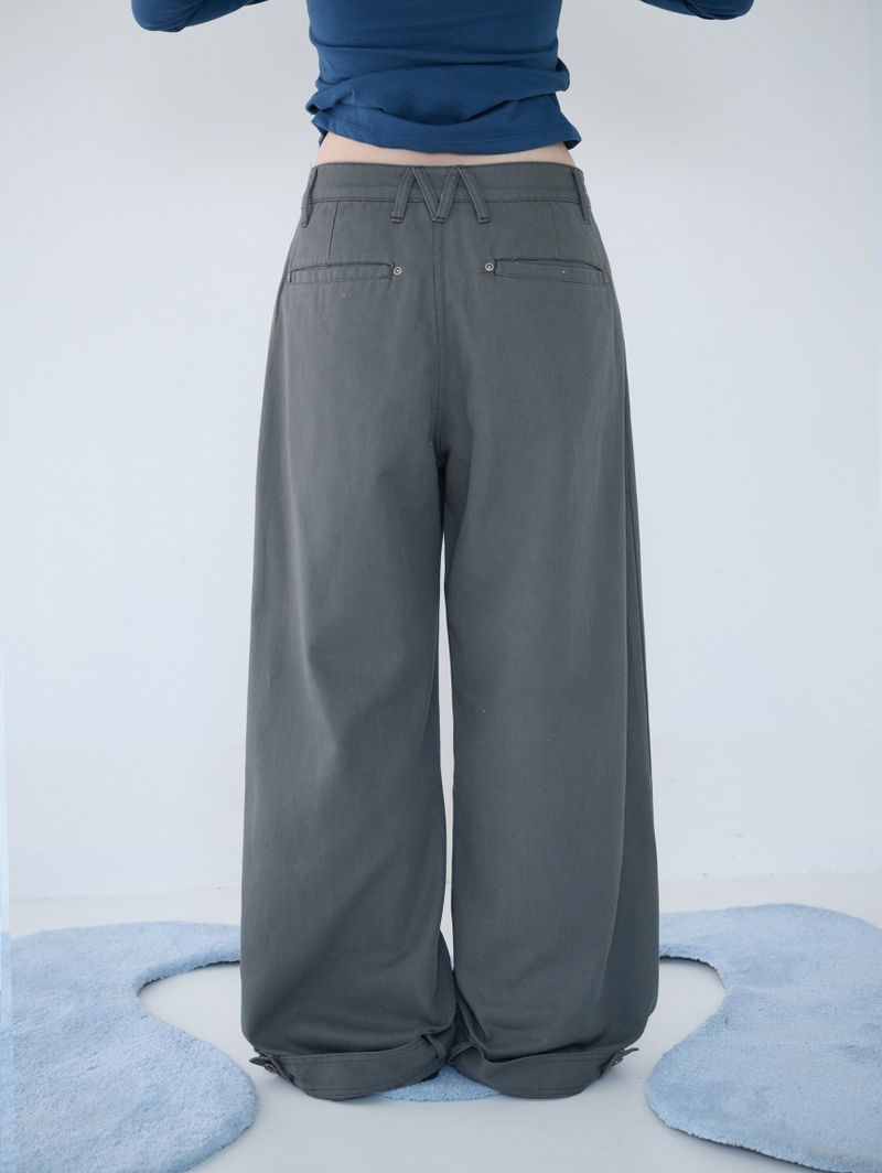 BELTED POCKET COTTON PT CHARCOAL