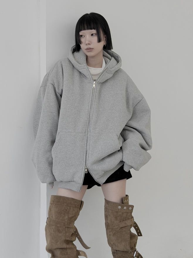 mnem（ムネム）の「(unisex) Overfit padded hooded zip-up（Tops）」