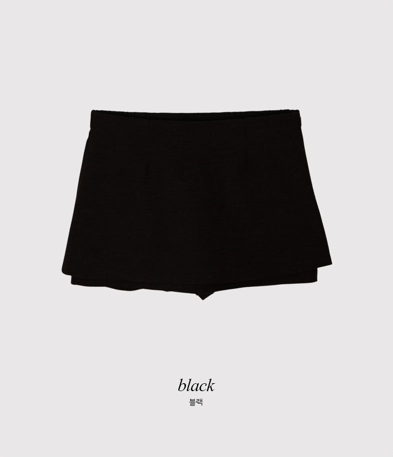 Layered Peach Mini Skirt Pants (2color)