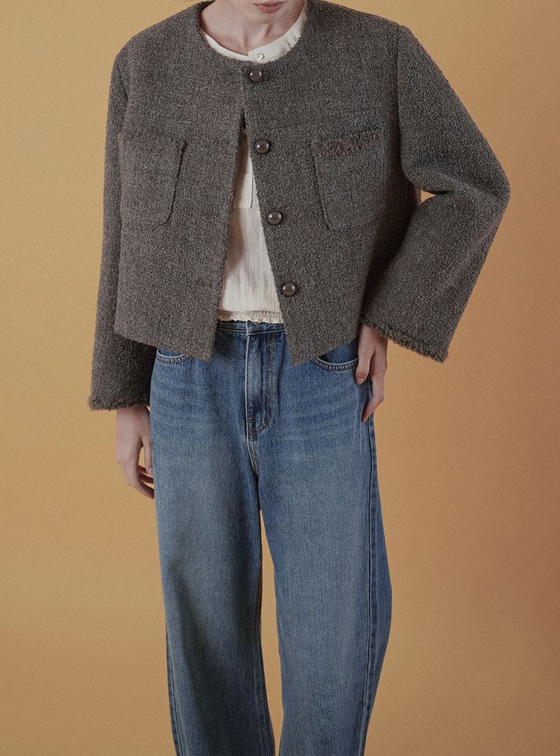Poem tweed jacket_gray