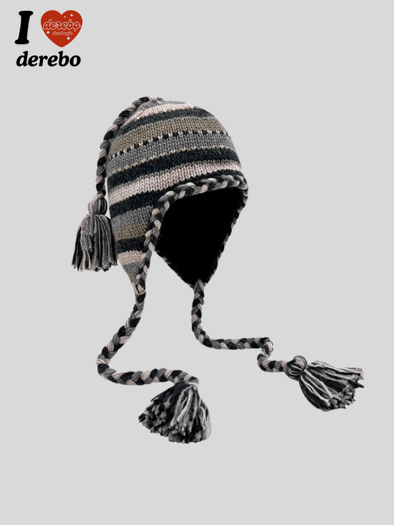 handmade stripe knit hat