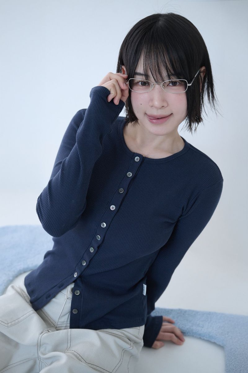 BUTTON RIBBED CARDIGAN NAVY