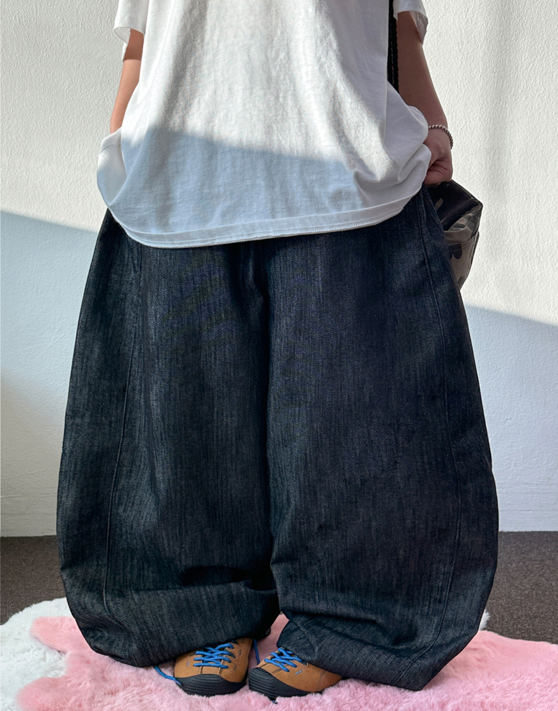 HEM SNAP + SIDE PLEAT DURABLE BALLOON WIDE OVER BALLOON LONG PANTS 🩵 - 2 SIZES