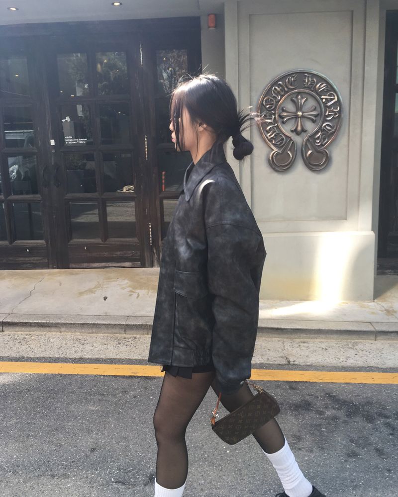 [Made] Rene leather jacket -black