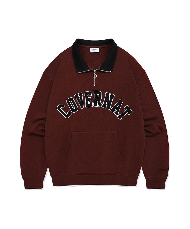 Covernat（カバーナット）の「Arch Logo Half Zip-Up Crewneck Deep Red（Tops）」