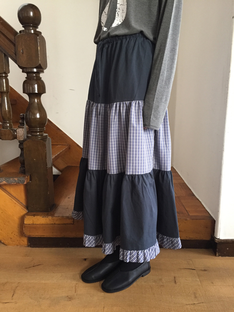 Caro Patchwork Long Skirt (2color)