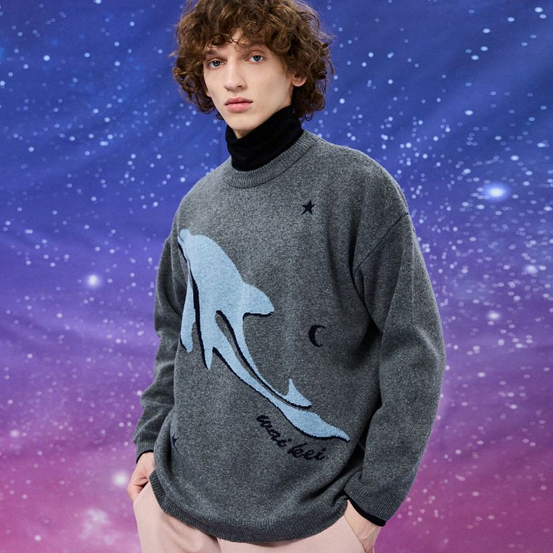 Dolphin universe crew neck knit