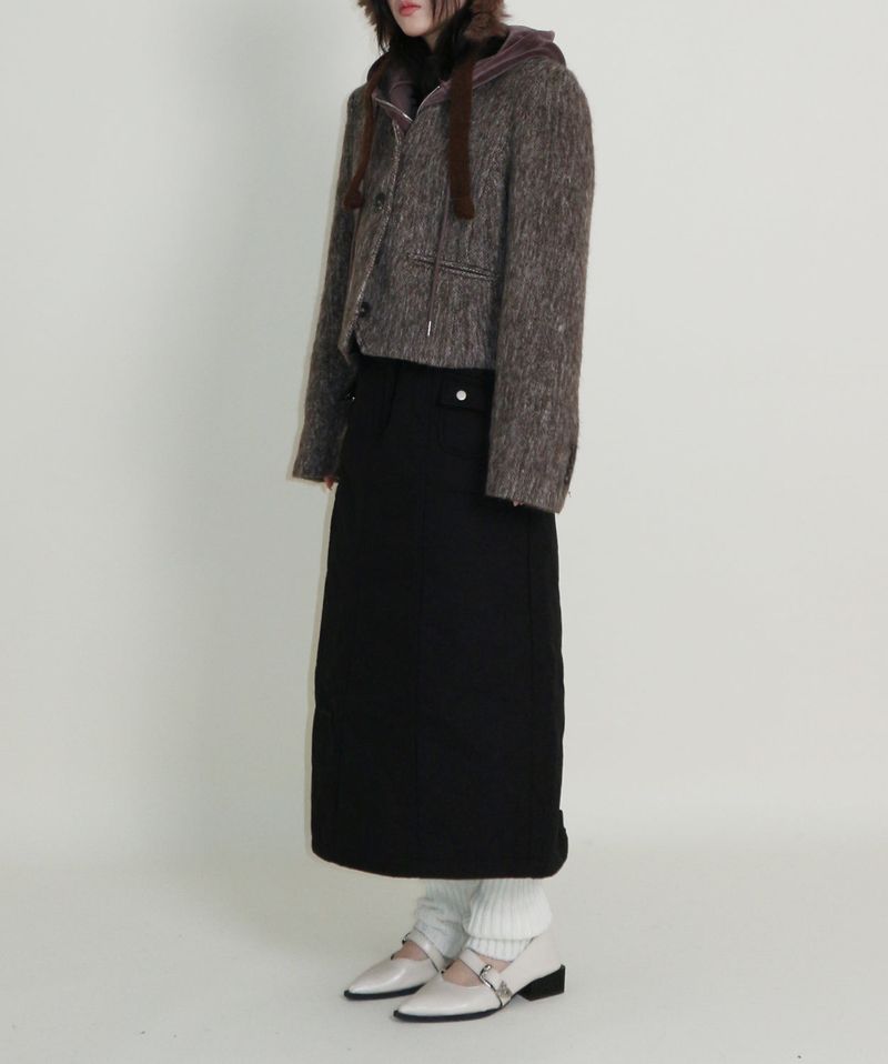 Linda Brush Mohair Crop Long Sleeve Jacket