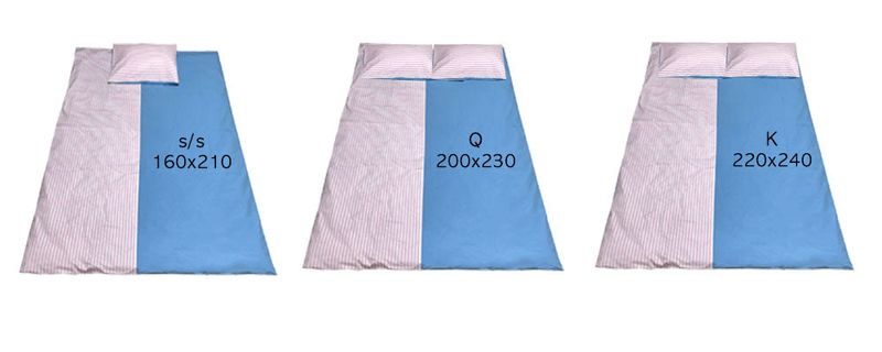 half stripe bedding cover set - pink sky blue