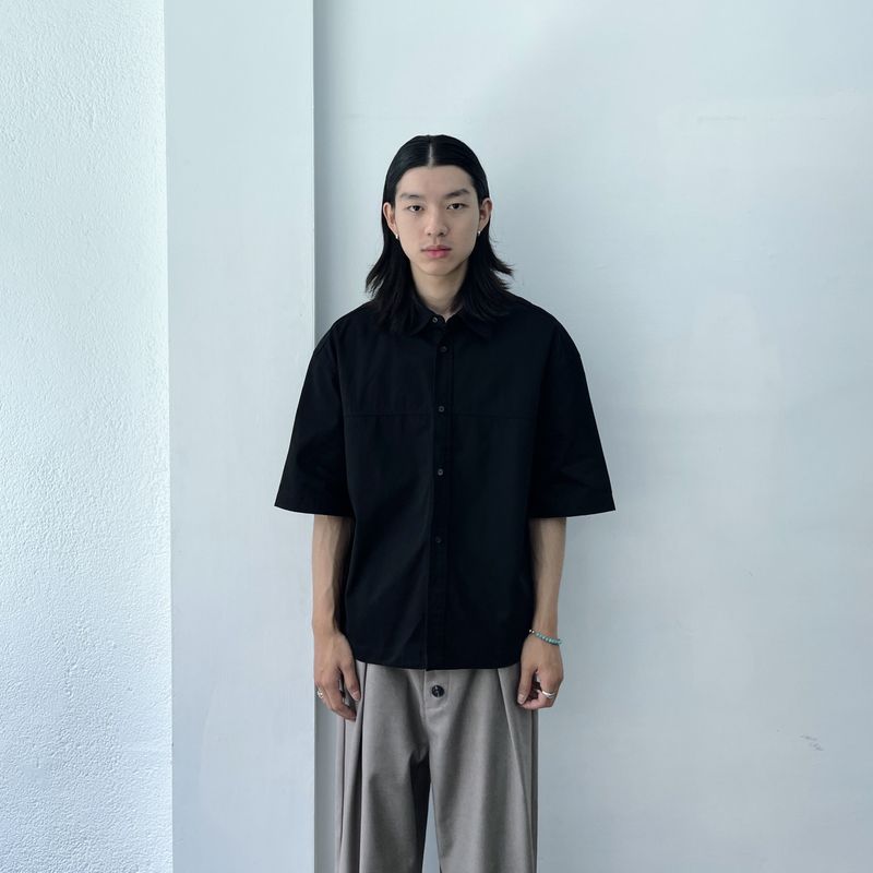 FADE MEET（フェードミート）の「Black Line Structure Shirt（Tops）」